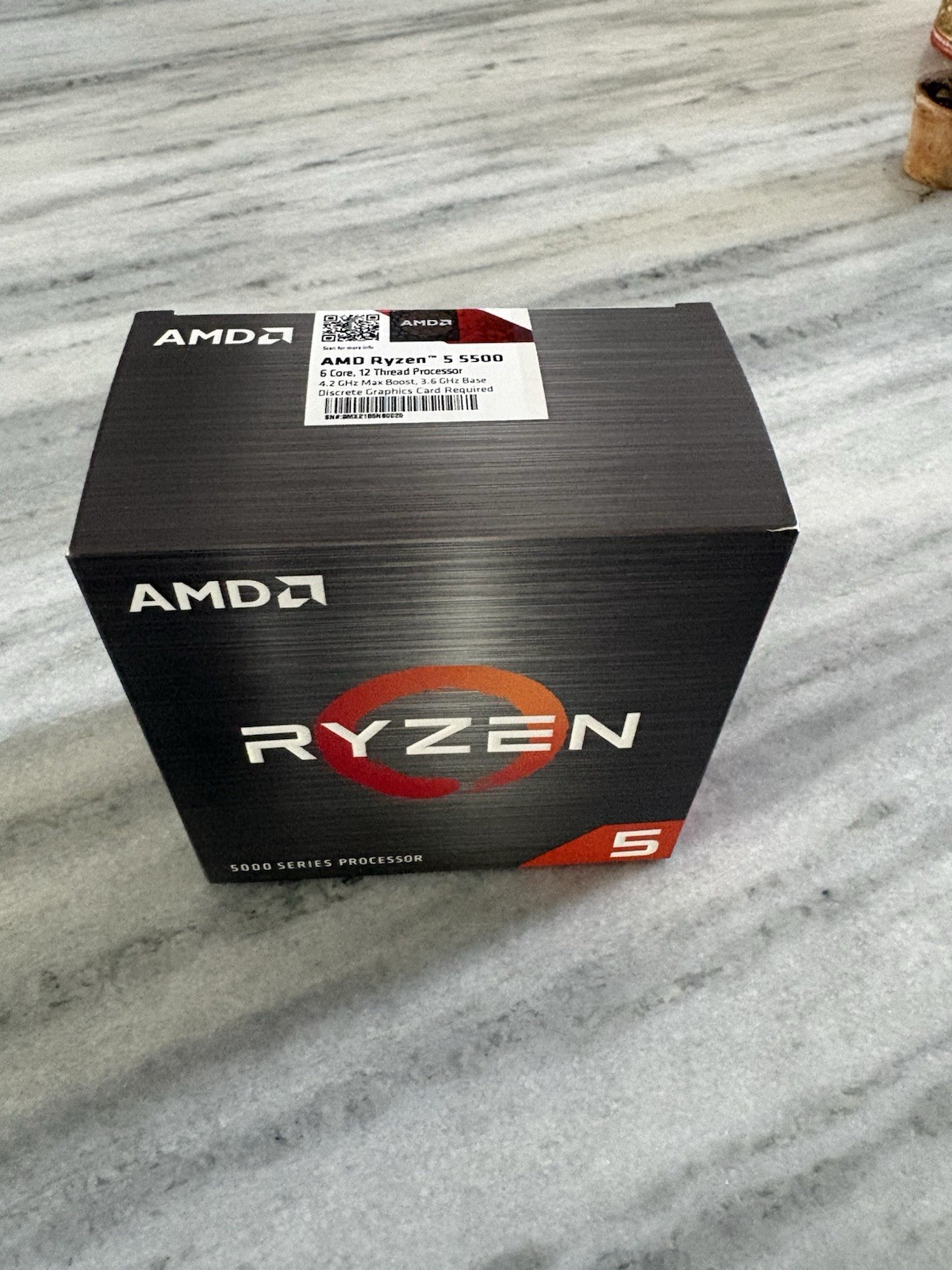 AMD Ryzen 5 5500 6-Core 12-Thread CPU with Wraith Stealth Cooler, AM4