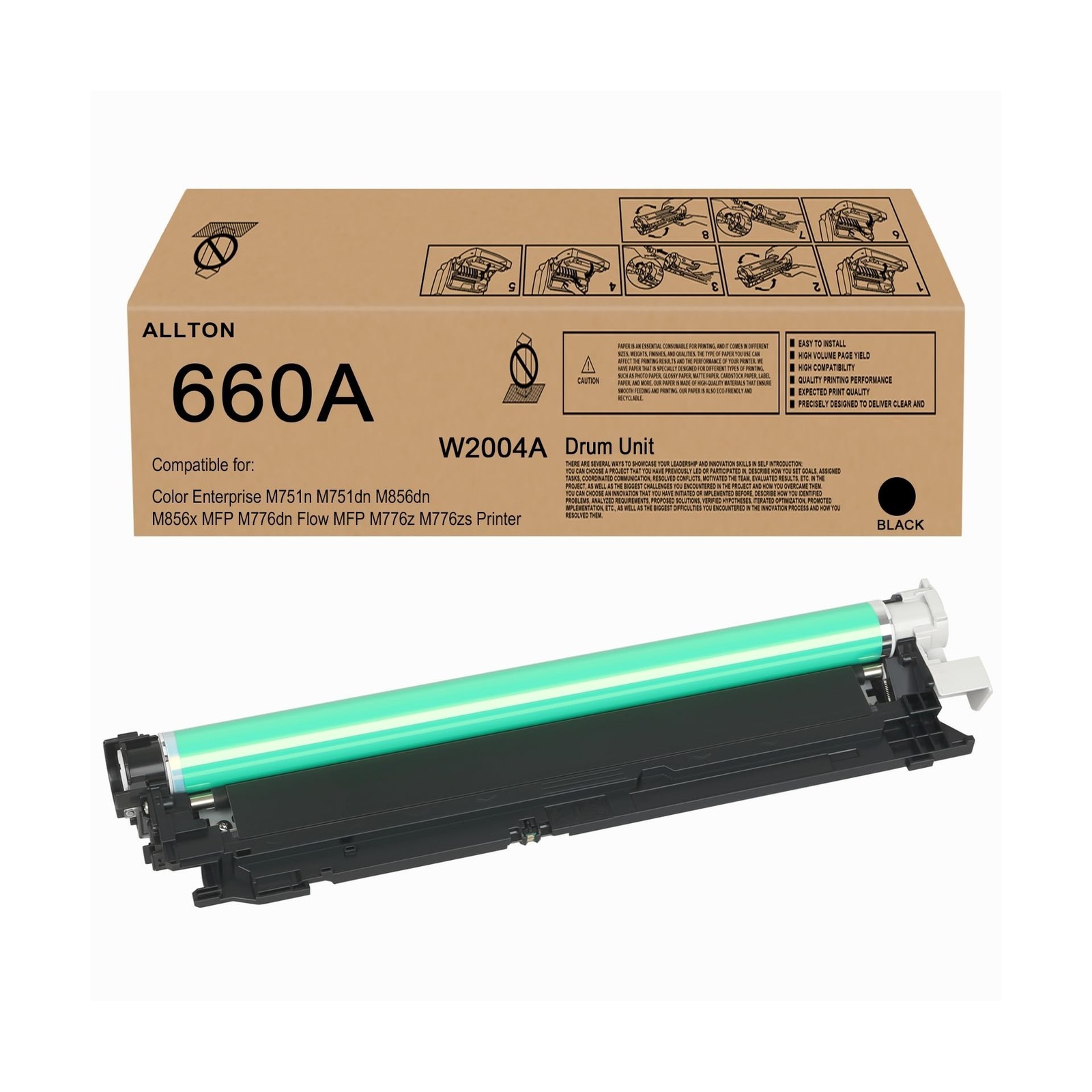 660A Drum Unit Black W2004A Imaging Unit Replacement for Color Enterprise M75...