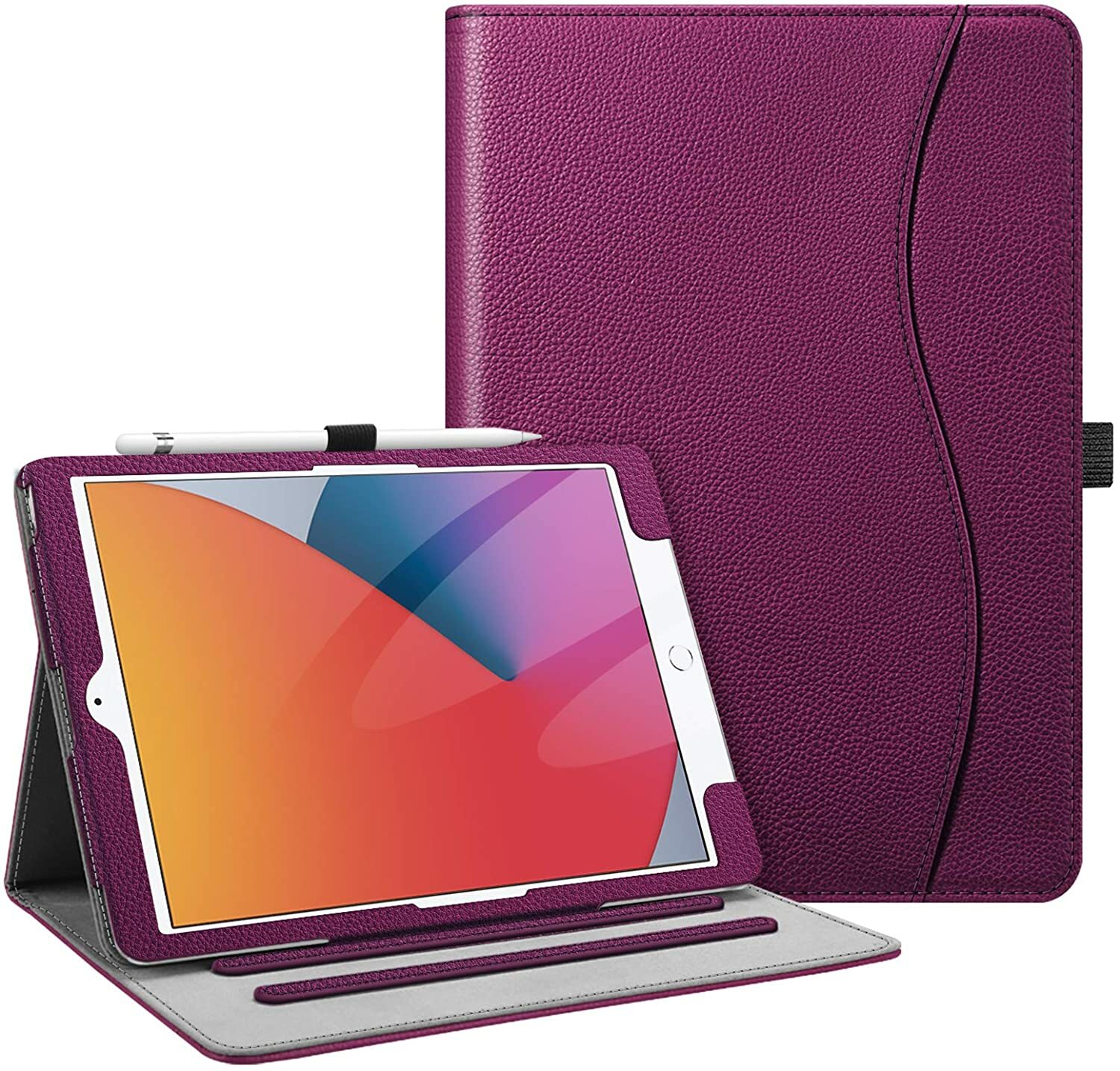 For iPad 9th Gen/8th Gen/7th Gen 10.2'' Case Leather Magnetic Pocket Smart Cover