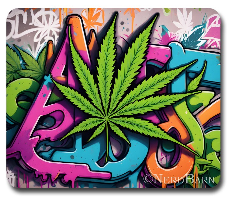 WEED CANNABIS Marijuana Psychedelic Graffiti ~ Mouse Pad / PC Mousepad Cool Gift