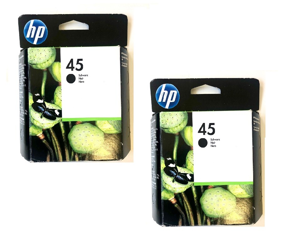 2 x Genuine HP Ink No 45 Pitney Bowes DA W Imagistics W Carton Coding System