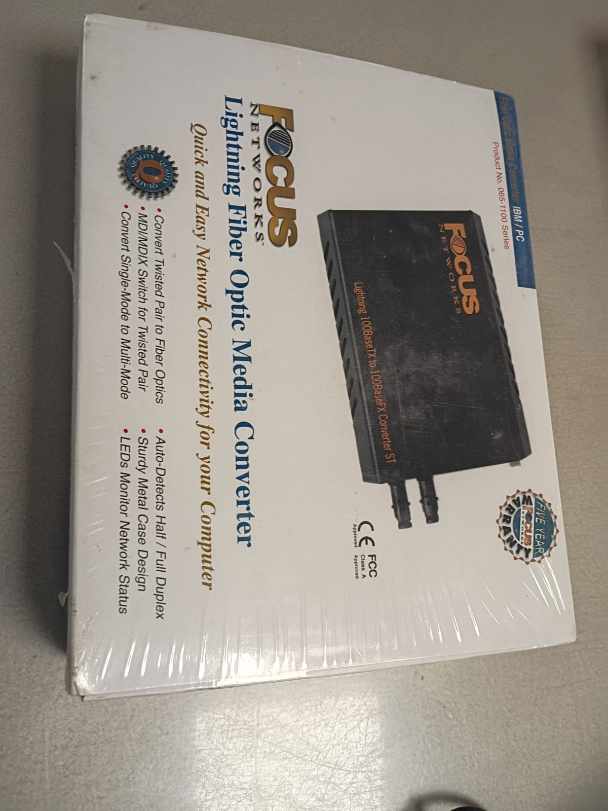 Focus  Media Converter 065-1150 10BaseT to 10 BaseFL Fiber Optic single mode