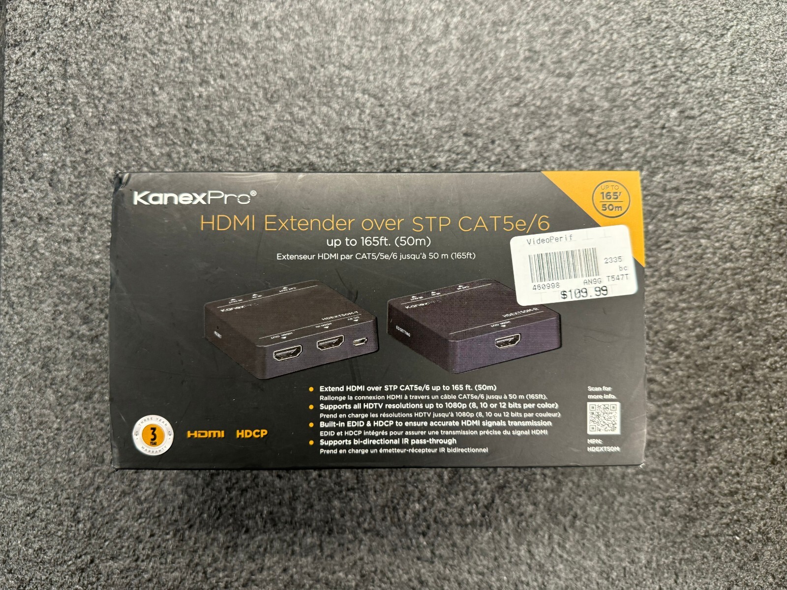 KanexPro HDMI Extender over STP CAT5e/6 up to 165ft HDEXT50M