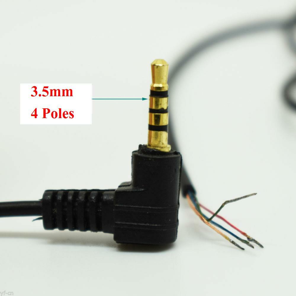 2PCS 2M 6' 3.5mm Stereo Video jack Plug to 3 Pole & 4 Pole Solder Bare Wire End 