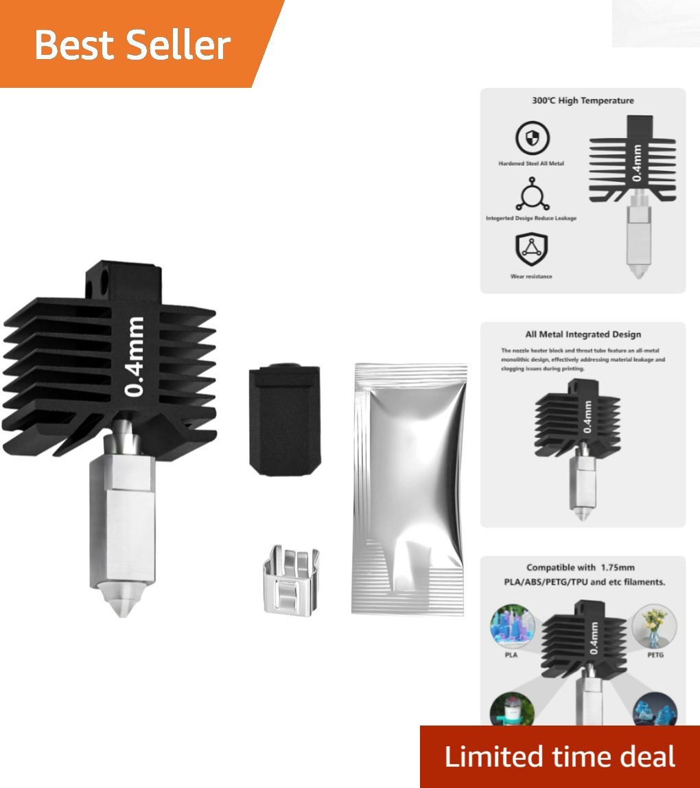 High-Temperature 0.4mm Hotend Kit: All-Metal Solution for Bambu Lab Printers