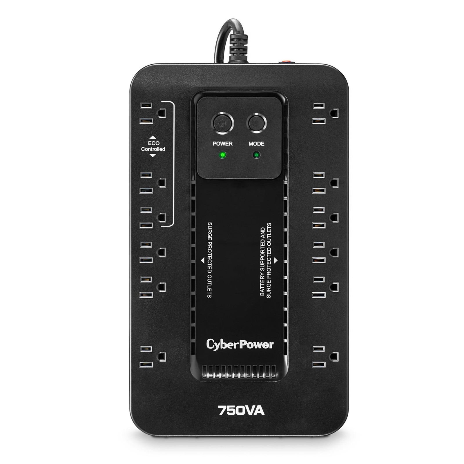 CyberPower EC750G Ecologic Battery Backup & Surge Protector UPS System, 750VA...