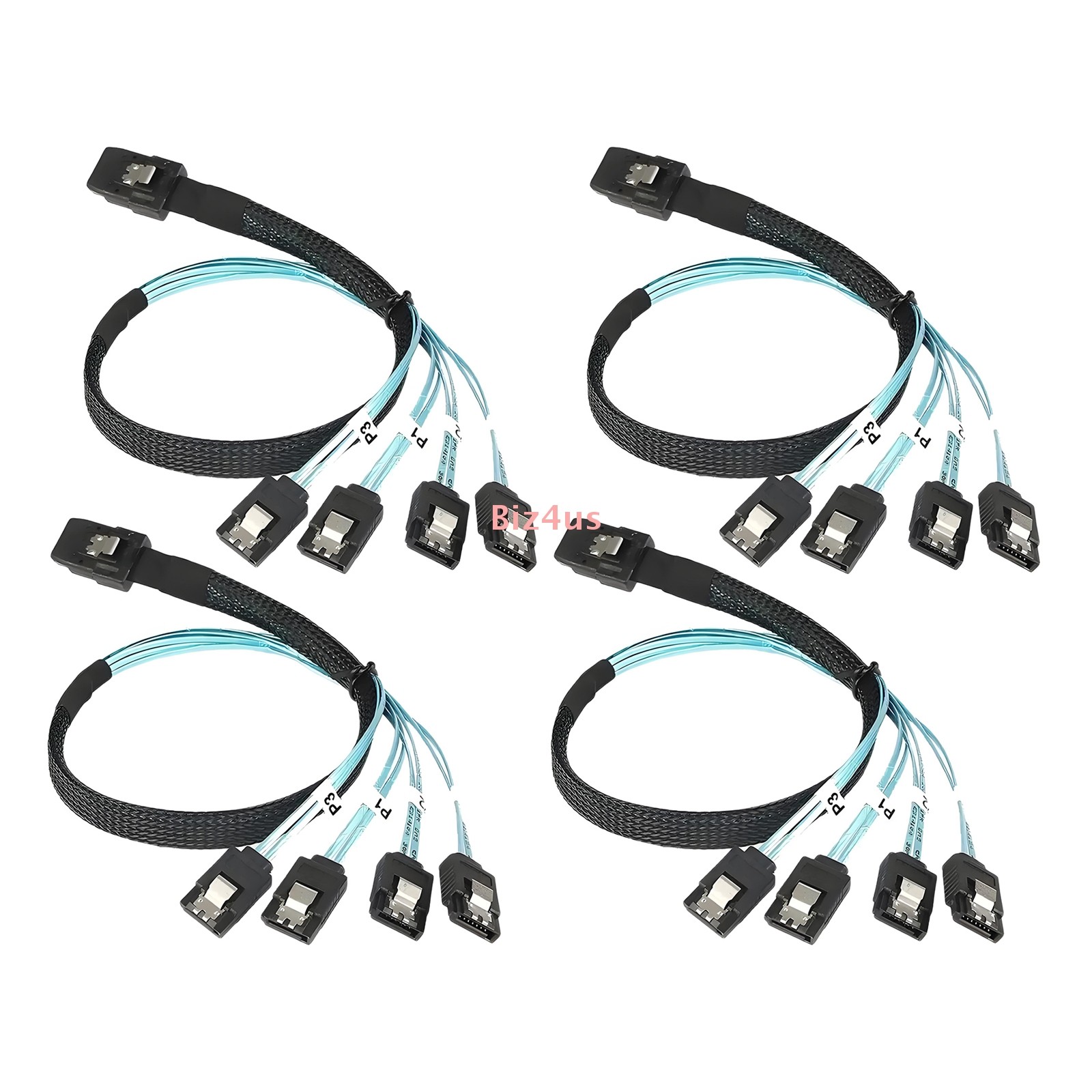 4x Mini SAS 36P SFF-8087 to 7Pin 4 SATA HD Disk Data Cable 0.5M