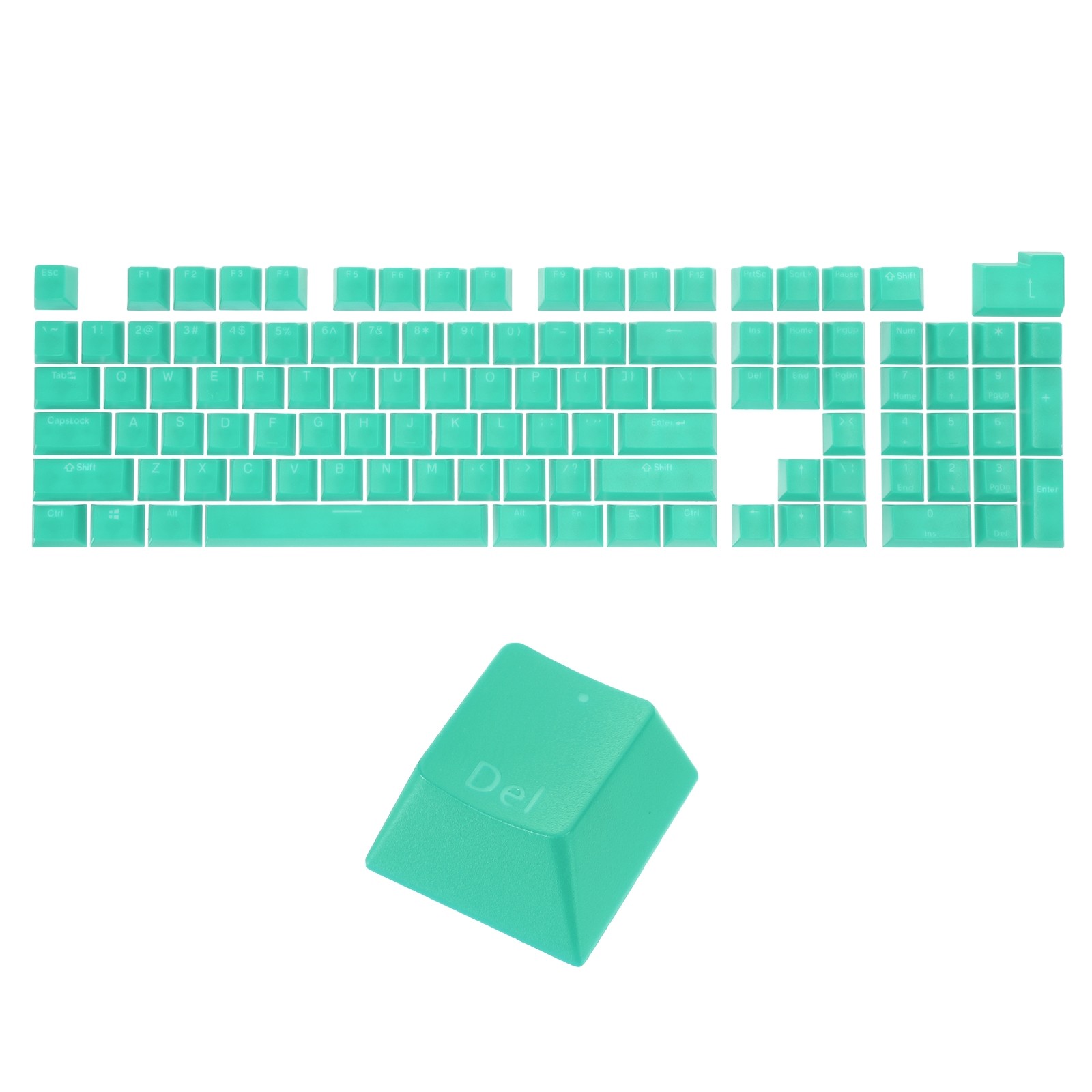 108 Keys Pudding Keycaps Set ABS for Mechanical Keyboard Layout, Mint Green