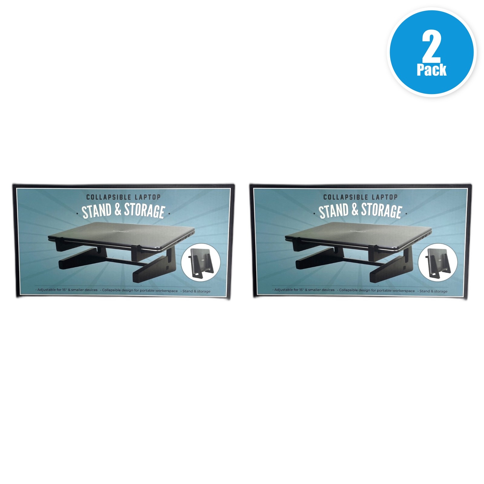 Unbranded Collapsible Laptop Stand & Storage-Adjustable for 15" & Pack of 2 New