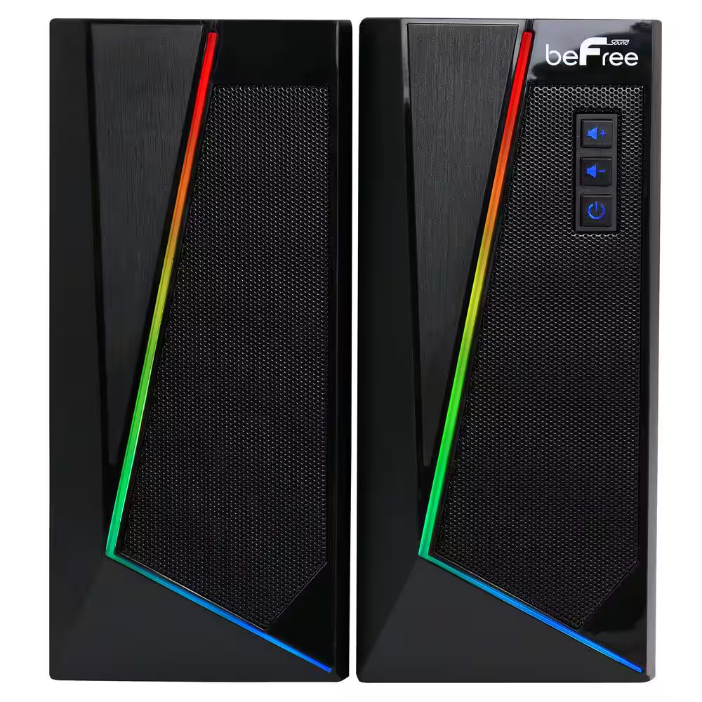 2.0 Computer Gaming Speakers with LED RGB Lights