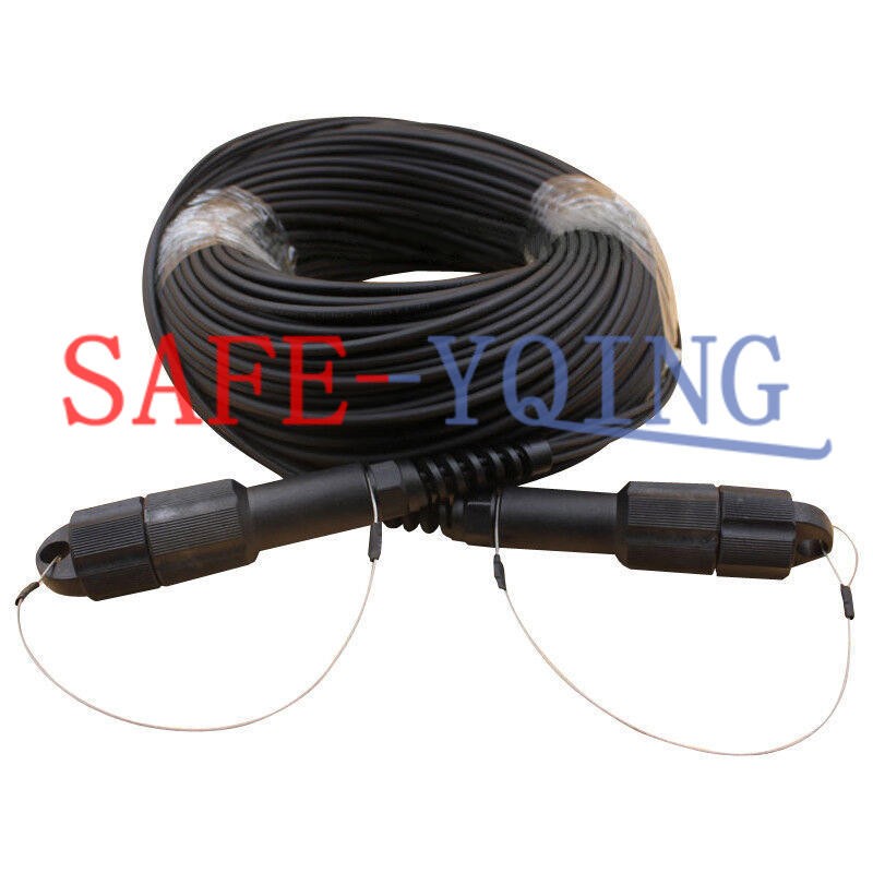 150M LC-LC UPC MM 4 Strand Armored Field TPU Optical Patch Cord Waterproof Head