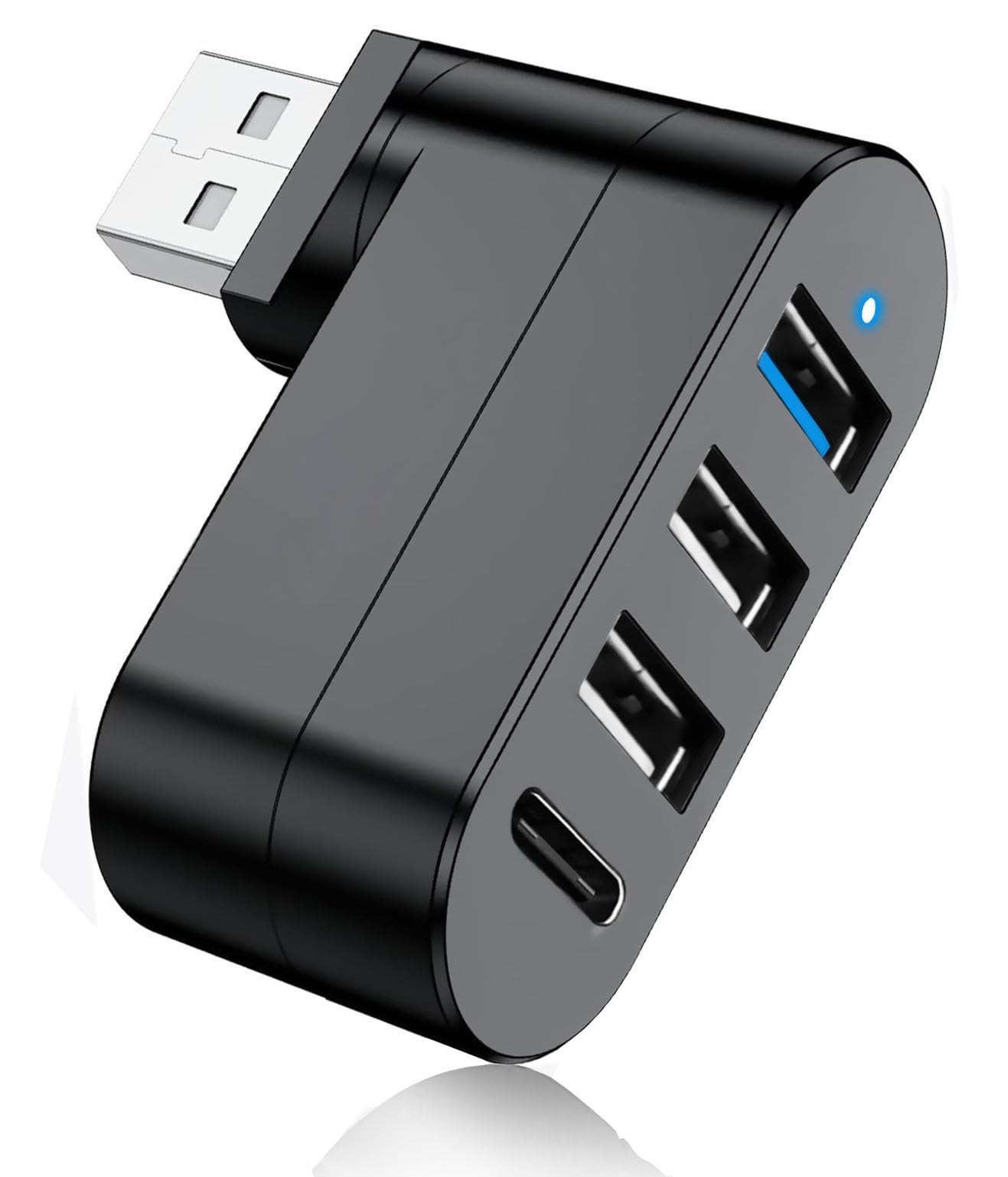 USB 3.0 Hub [90°/180° Degree Rotatable], 4-Port USB Splitter Extender with 3 ...