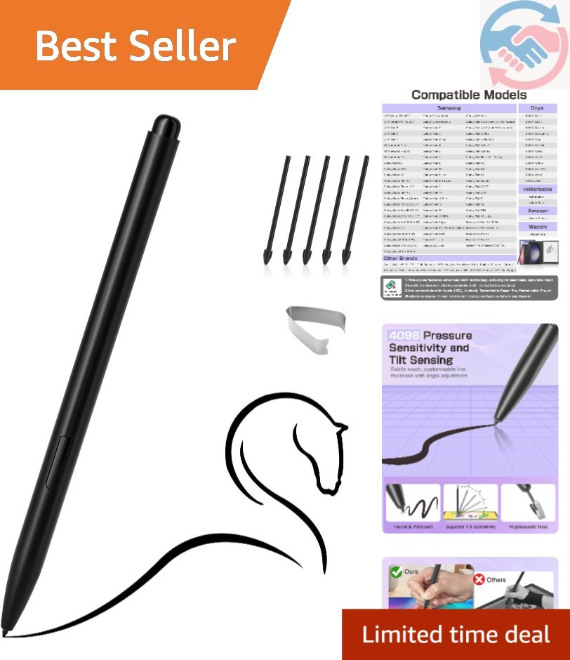 EMR Stylus for Remarkable 2, Magnetic Digital Pen, Eraser, 5 Tips