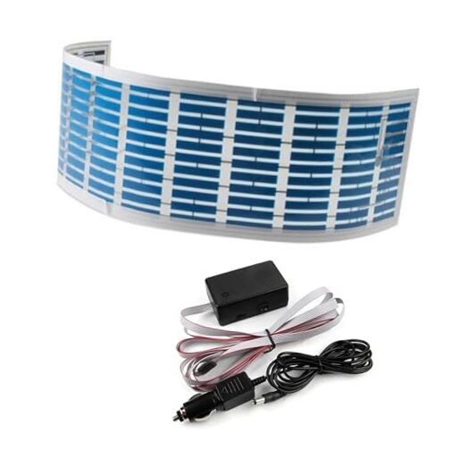 Sound Music Activate Sensor Car Auto Sticker LED Light Equalizer 80x19 cm Blue