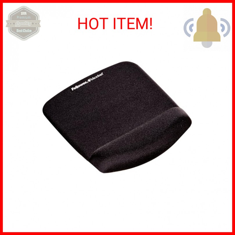 Fellowes PlushTouch Foam Mouse Pad Wrist Support - Black (9252001)