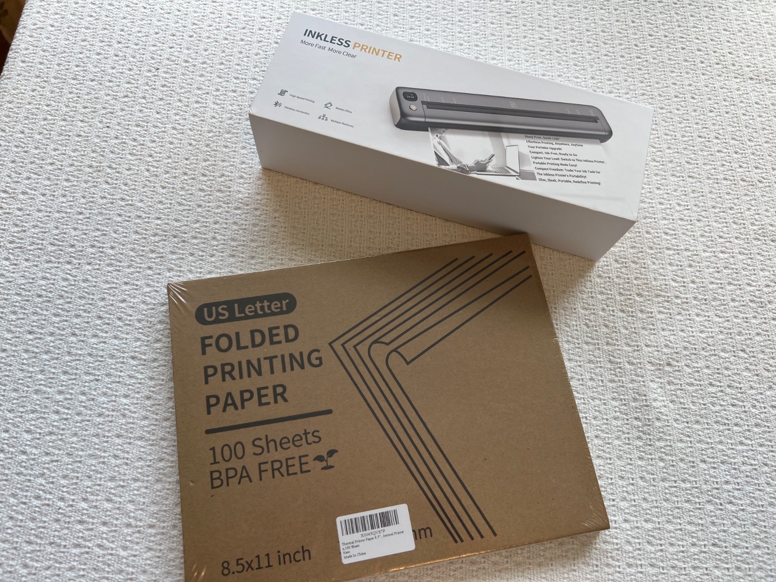 Rongta F81 Thermal Printer Bluetooth/Wireless Inkless Printer + 100 Sheets Paper
