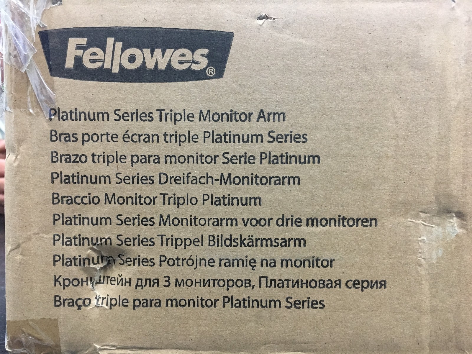 Fellowes Triple Monitor Arm Adjustable 360-degree Rotation Black 8042601