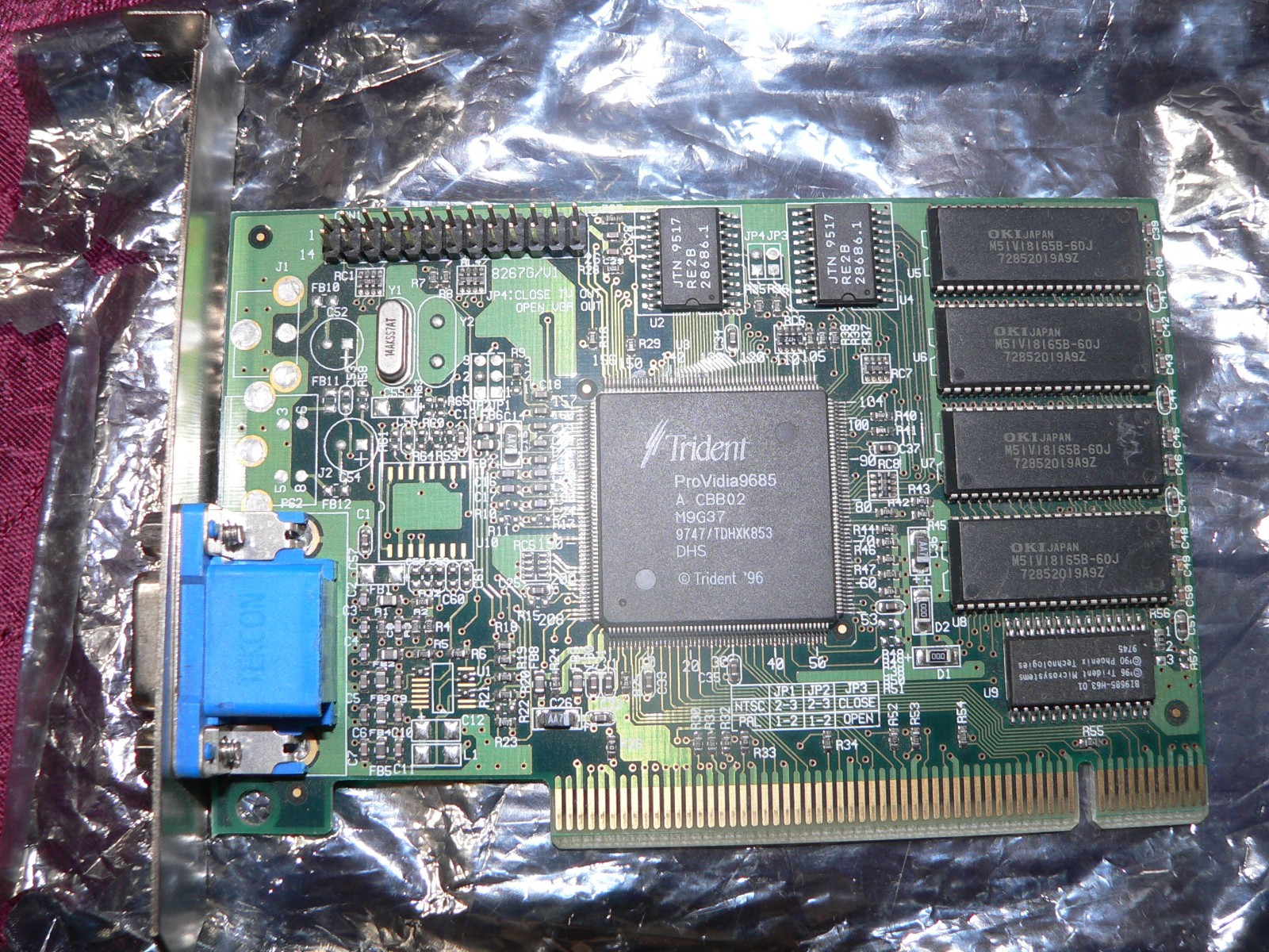 Vintage computer PCI Video Card Jaton TVGA9685PCI Trident Chip