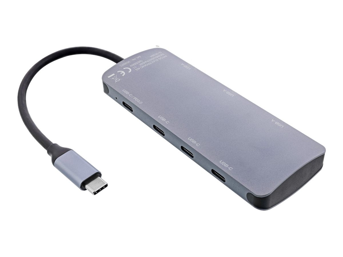 InLine Hub USB 3.2 Gen.2 4x USB-C + 3x USB-A PD 100W Aluminum Gray 35392C