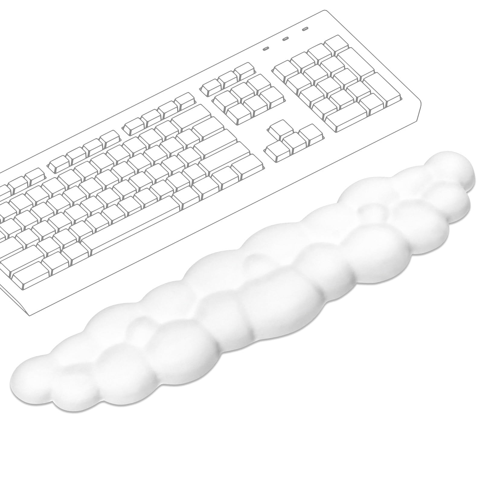 RUYEDE Cloud Wrist Rest Keyboard 17IN, White