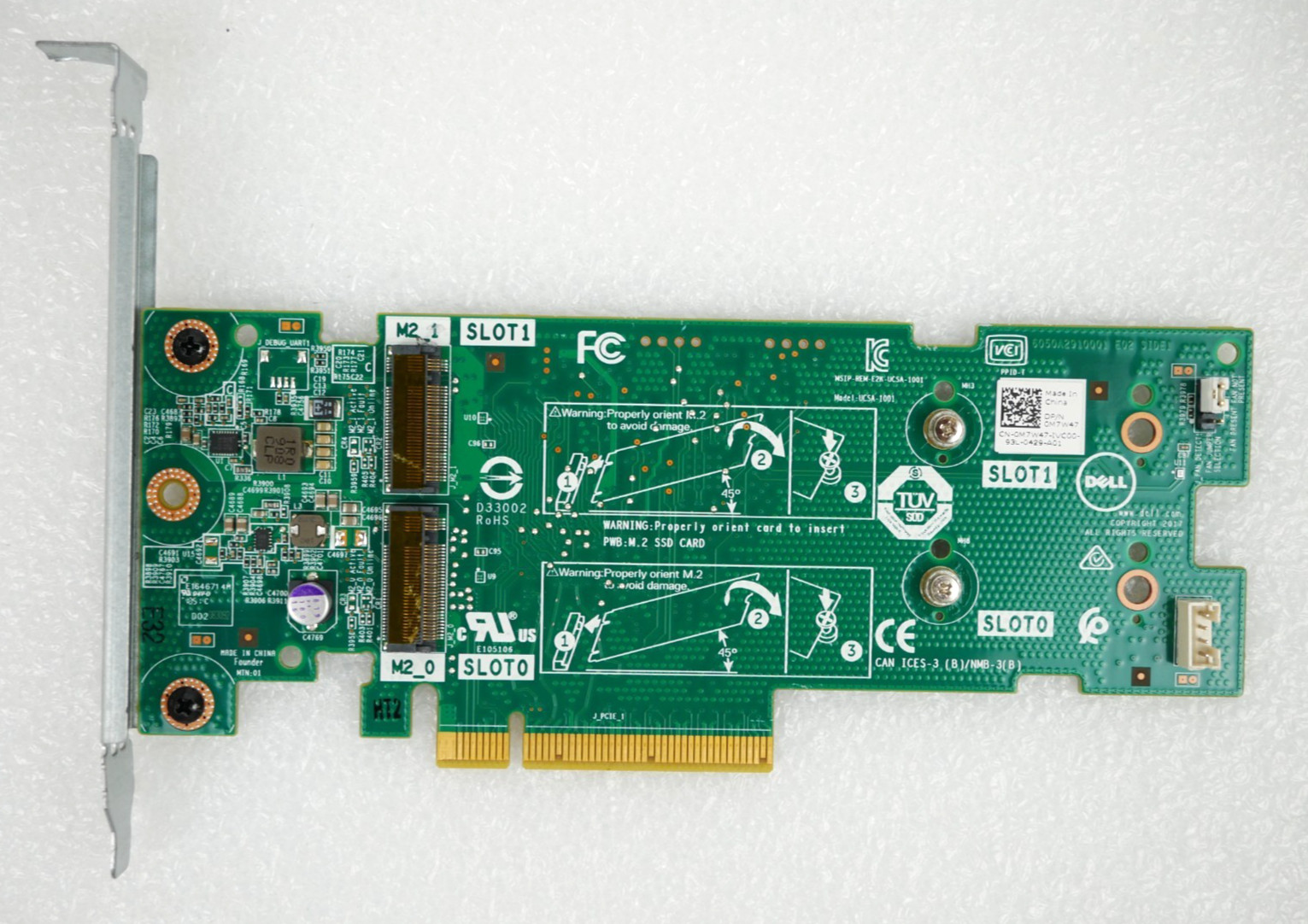 Dell 0M7W47 Dual M.2 SSD PCIe High Profile Boss Adapter Card