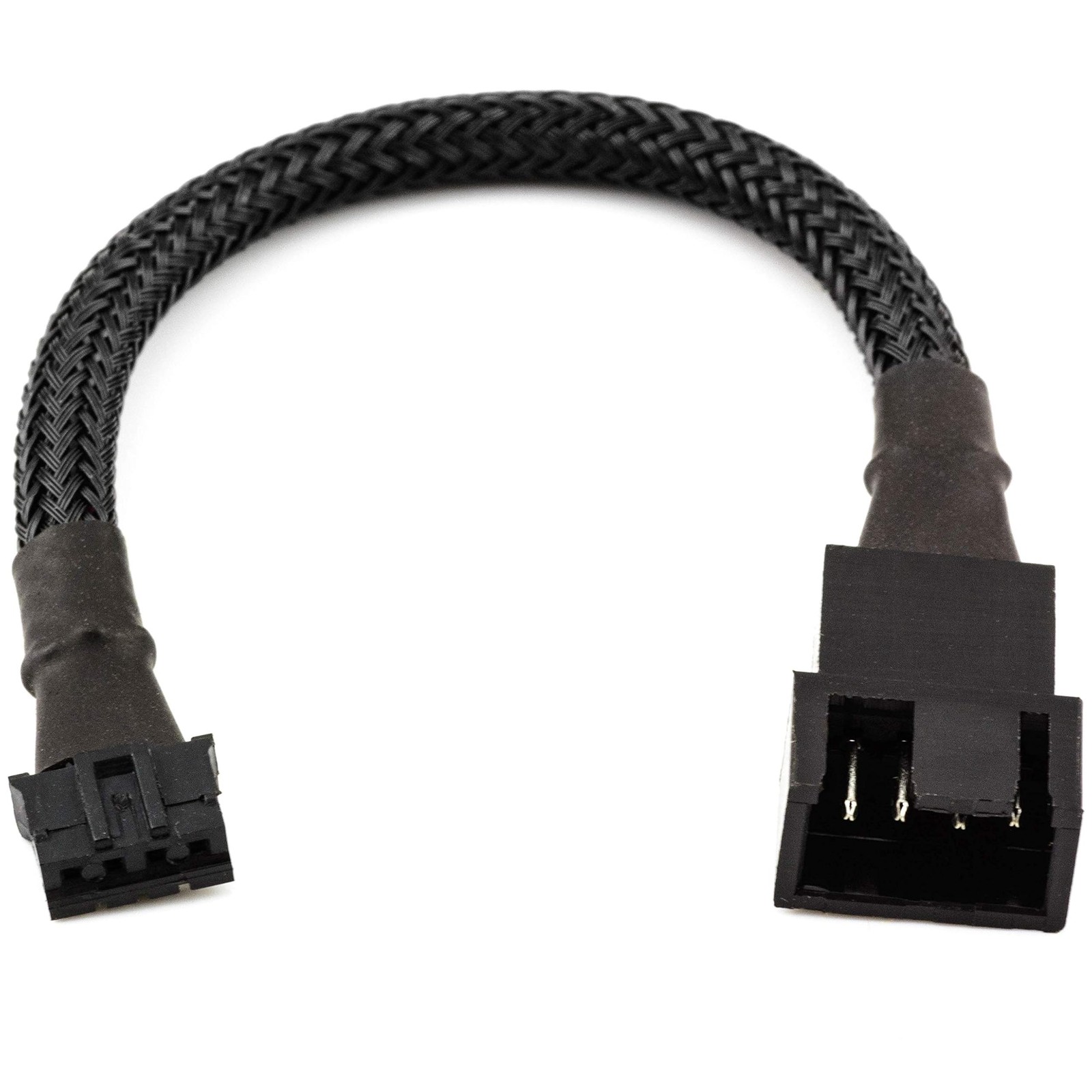 CRJ Micro 4-Pin GPU Fan Adapter Cable - 6-inch (15cm), Black Sleeved - Micro PH