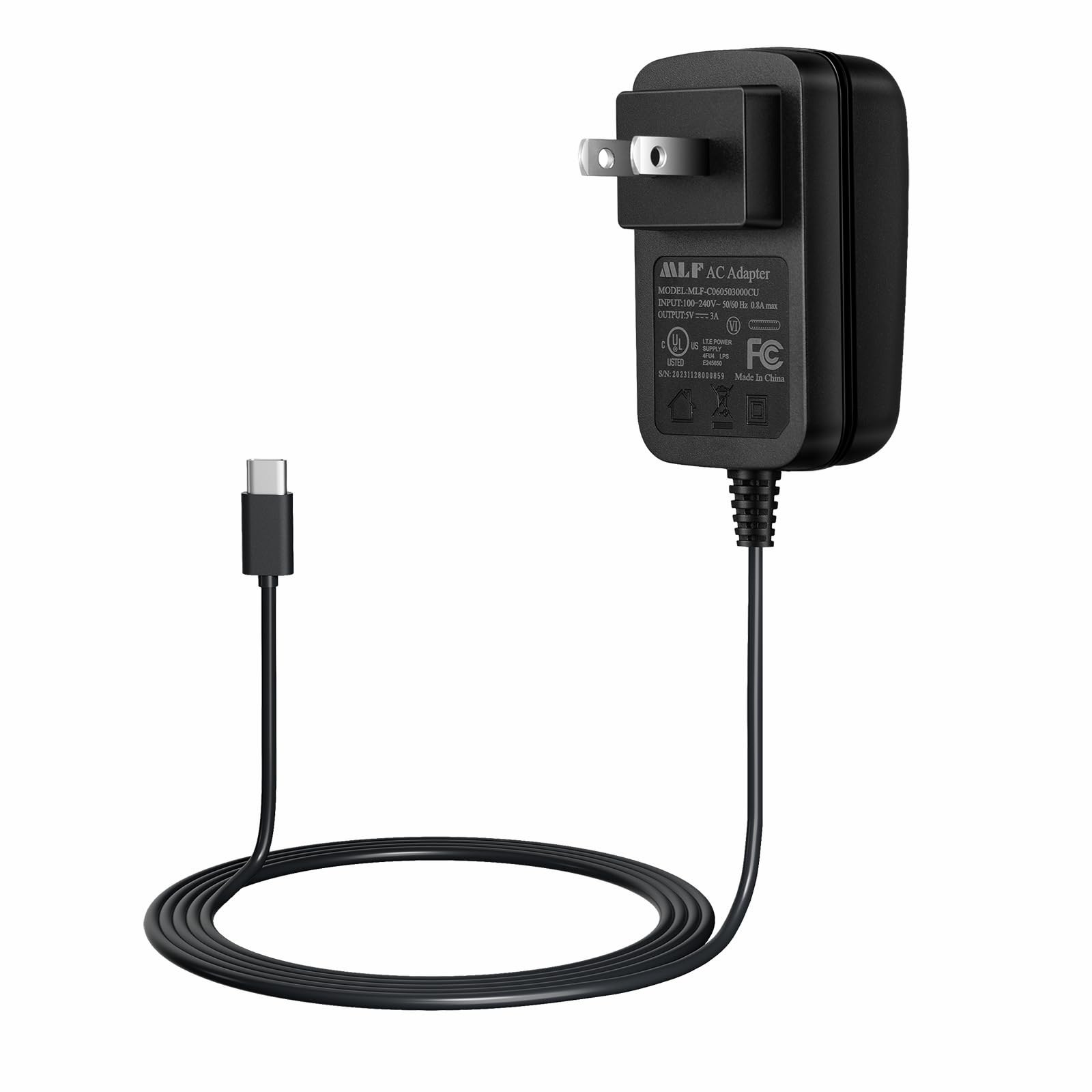 5v 3a Power Supply Usb C Charger For Raspberry Pi 4 Model B, 15w 5ft