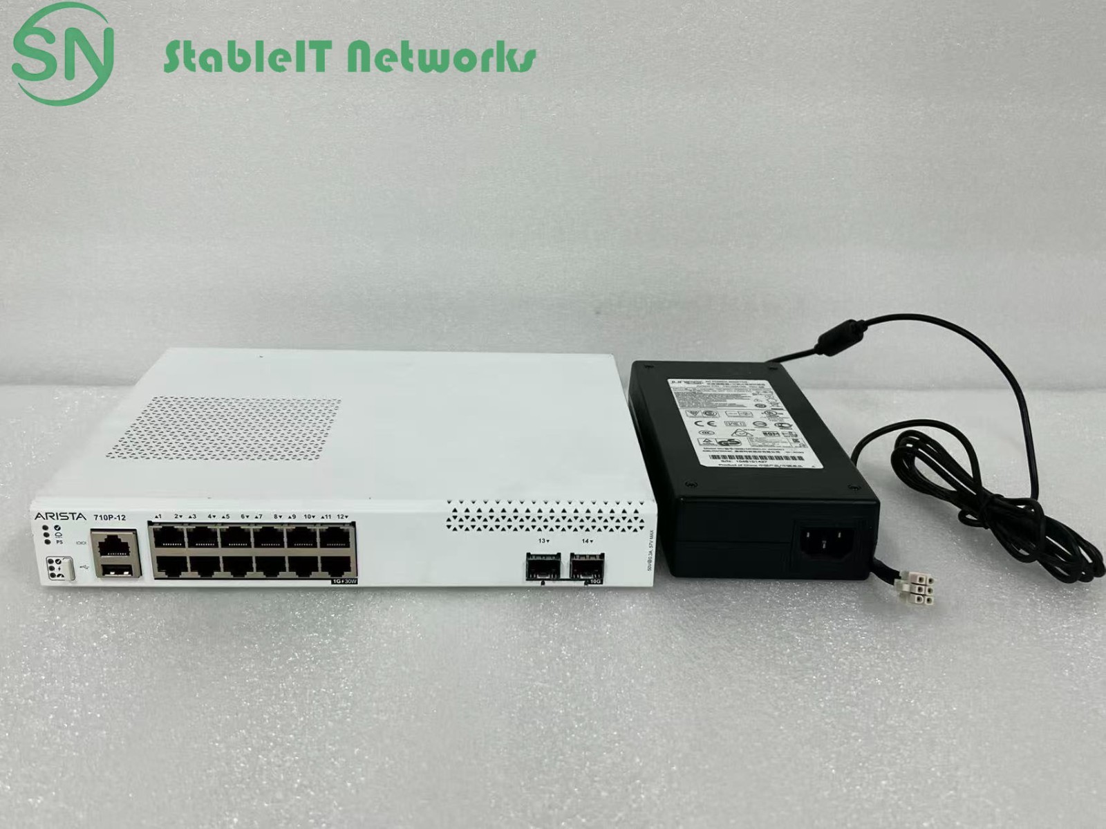 ARISTA CCS-710P-12 12x1G PoE & 2x 10G SFP+ Switch 710P-12 With 54V Power Adapter