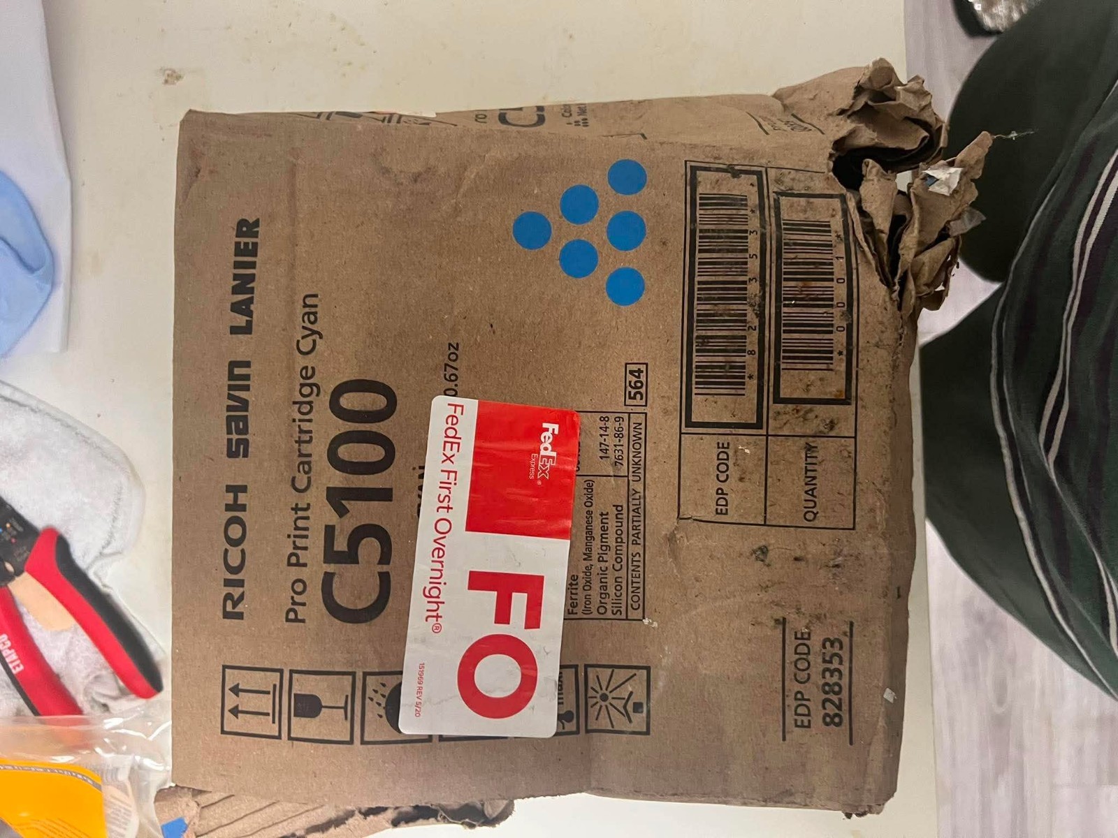 Genuine Ricoh 828353 Cyan Toner Pro C5100 C5110 Savin Lanier OEM New Old Stock