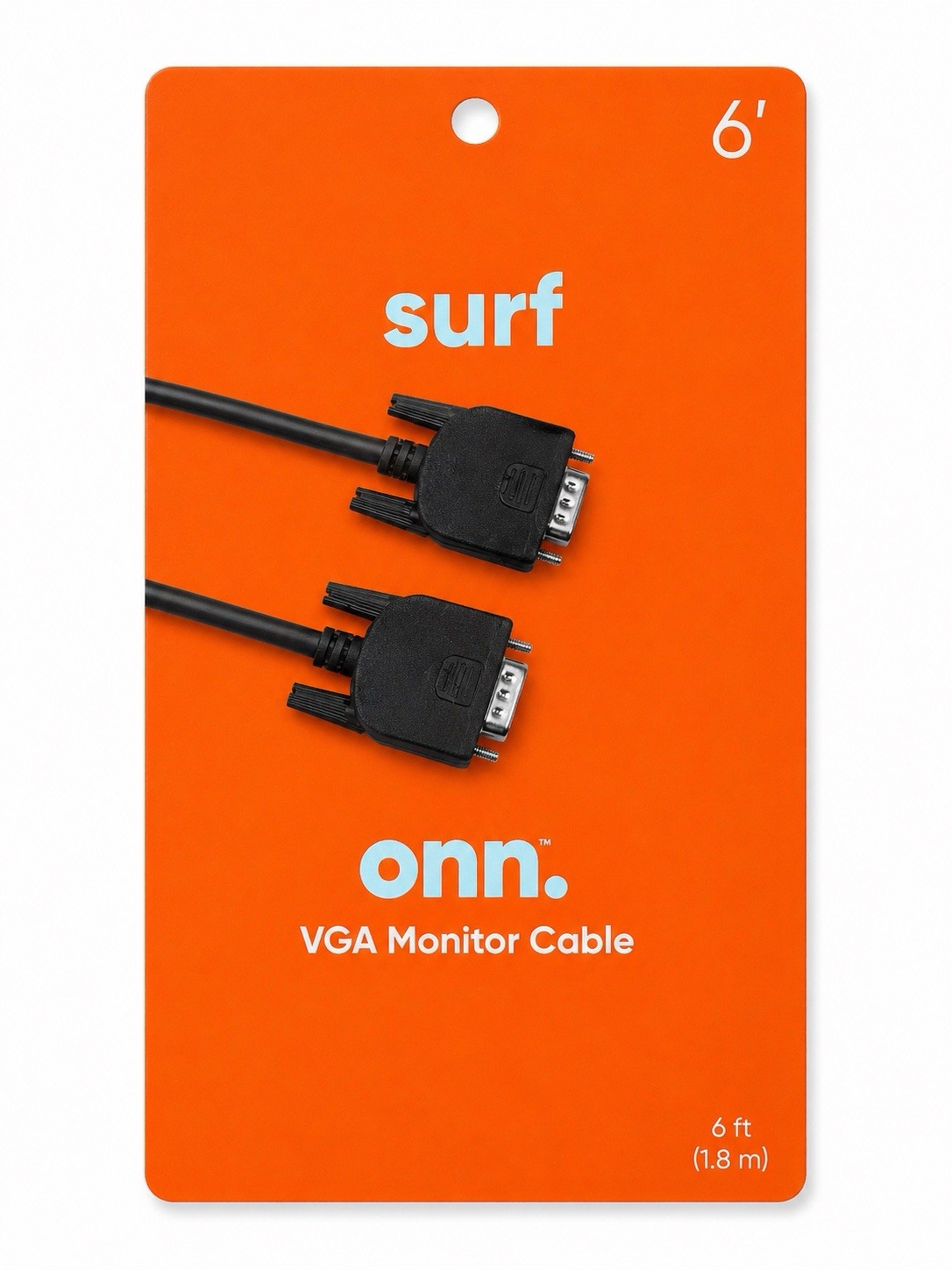 Onn VGA Monitor Cable 6" Black Connect Monitor Projector new