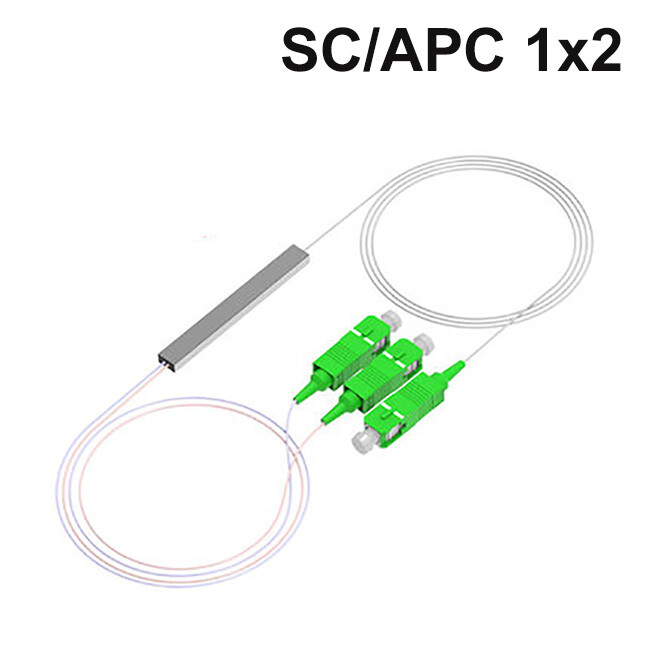 PLC SC/APC Fiber Optic Splitter 1x2 1x4 1x8 1x16 1x32 FTTH SM 0.9mm G657A1 2m