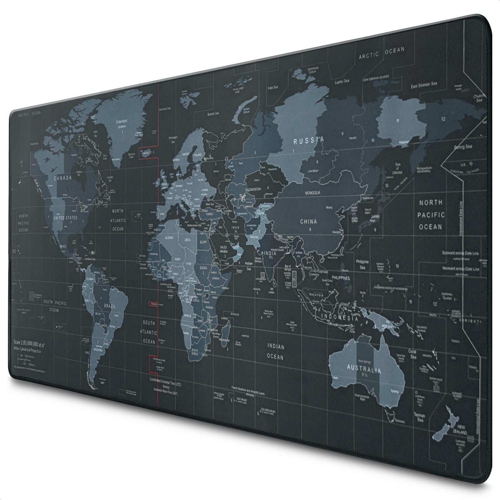 XXL World Map Desk Mouse Pad 35.4" x 15.7" Non-Slip Water Resistant Rubber