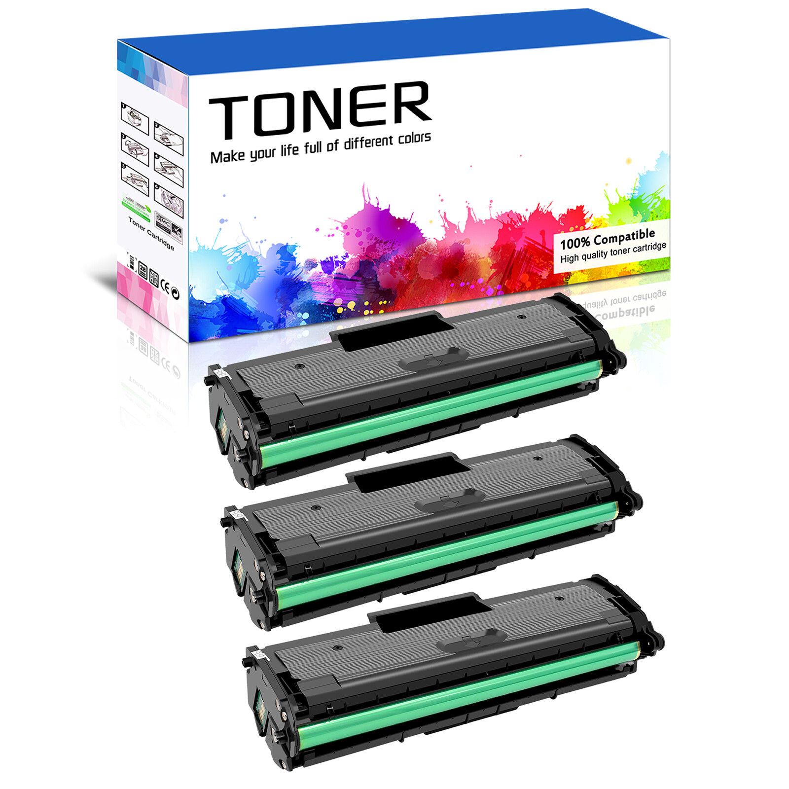 3PK Black MLT-D101S 101S Toner Compatible with Samsung ML-2160 ML-2165W SCX-3405