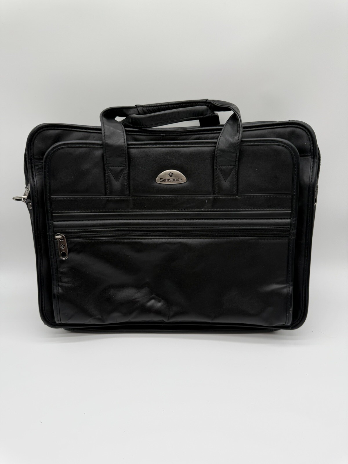 Samsonite Business Case Expandable Leather Portfolio Computer Compatible 920005