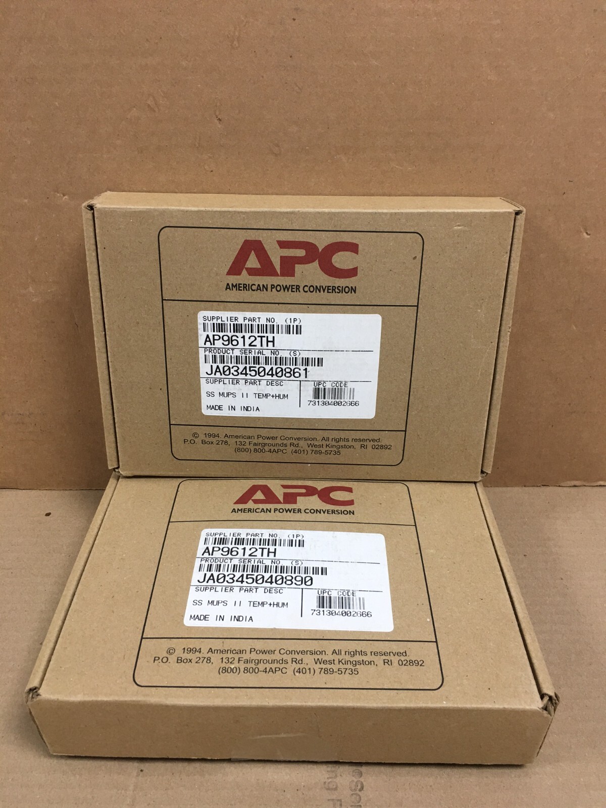 (X2) APC AP9612TH Temperature and Humidity Sensor Environmental Management Card