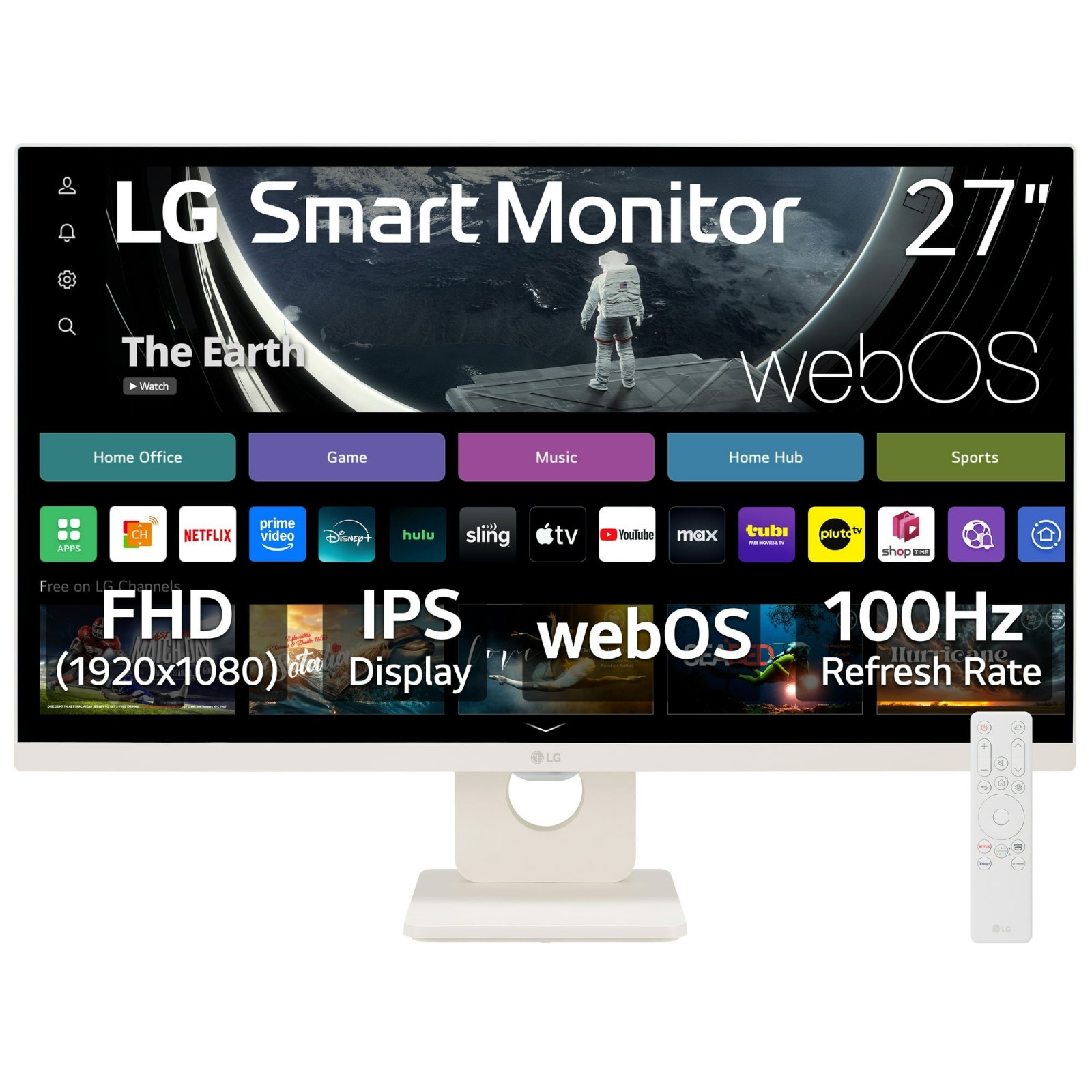 LG MyView 27” Smart Monitor 100Hz IPS HDR webOS ThinQ AI - White (27U55WSA)™