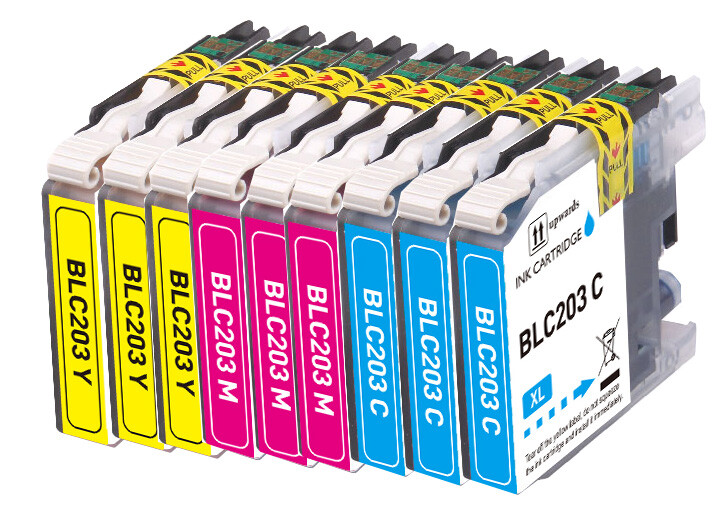 9P XL CMY Printer Ink +Chip fits Brother LC203 MFC J680DW J460DW J5320DW J480DW 