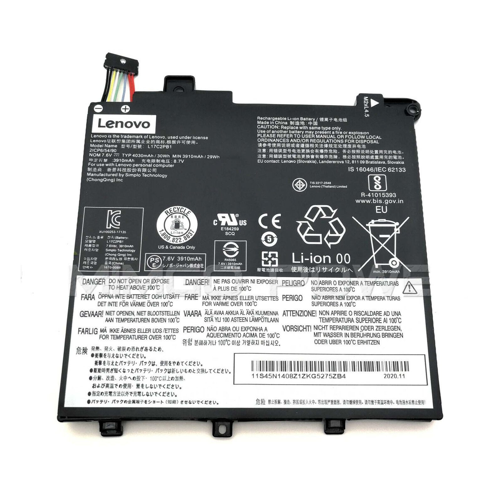 Genuine Battery L17C2PB1 L17L2PB2 L17M2PB2 For Lenovo V330-14IKB V330-14AST New