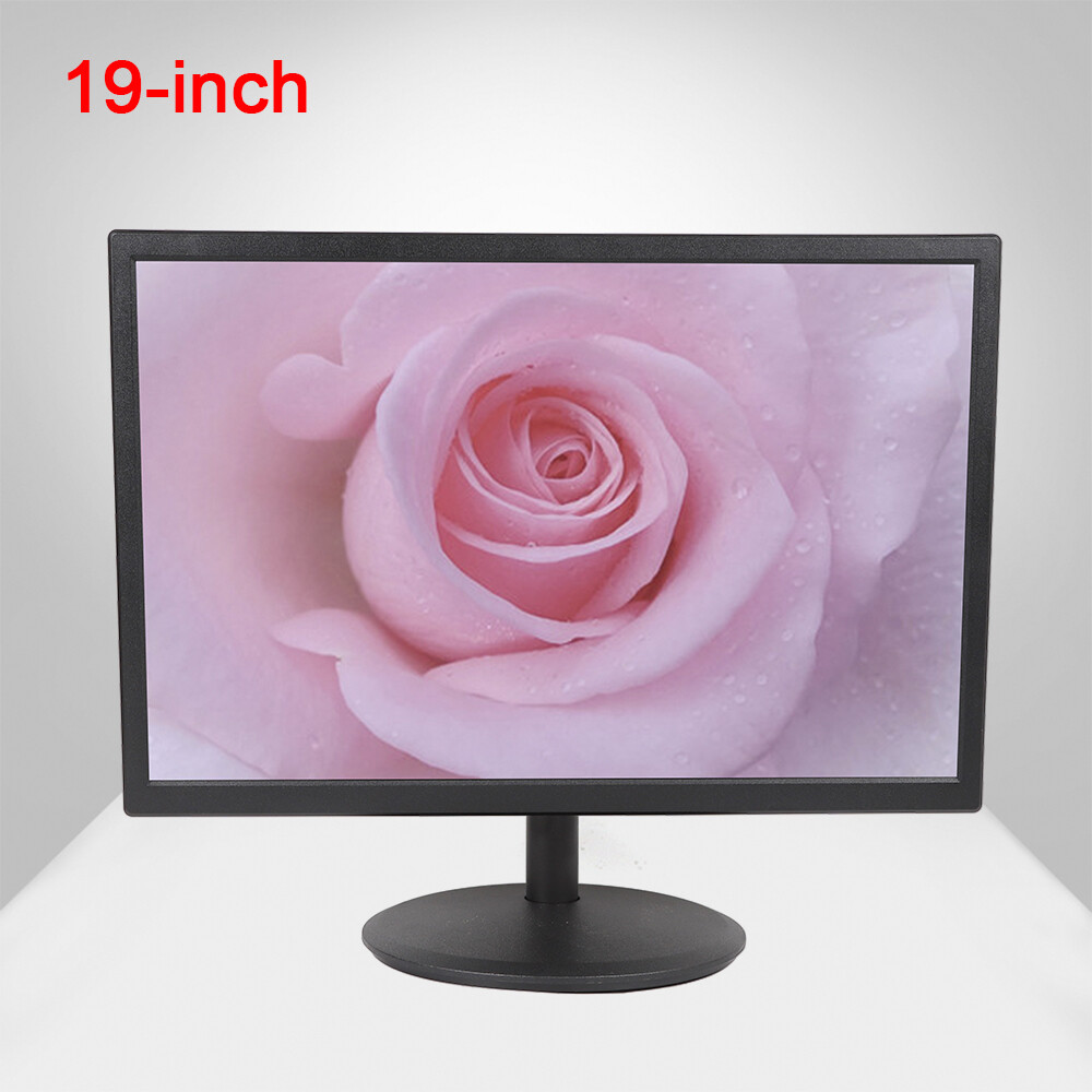 19 Inch Portable Digital LED Screen 16:10 Monitor HDMI VGA AV HD Player Black