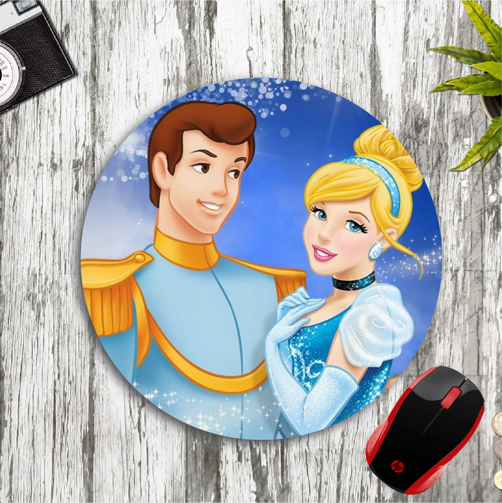 CINDERELLA & PRINCE CHARMING INSPIRED CUSTOM NON-SLIP MOUSEPAD DESK MAT GIFT