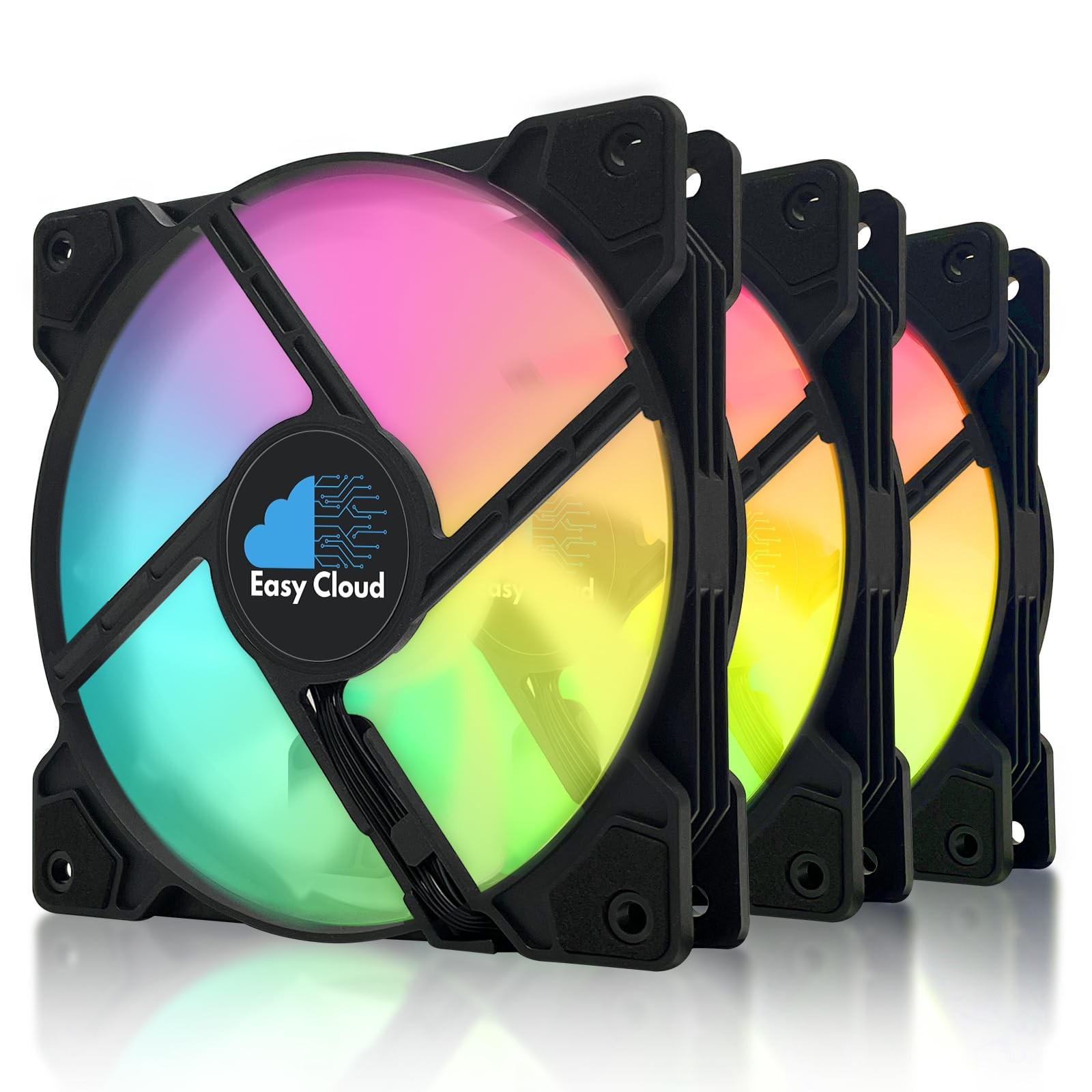 120mm ARGB Fans 4PIN PWM Computer Case Cooler Up to 1600 RPM CPU Quiet Hydrau...