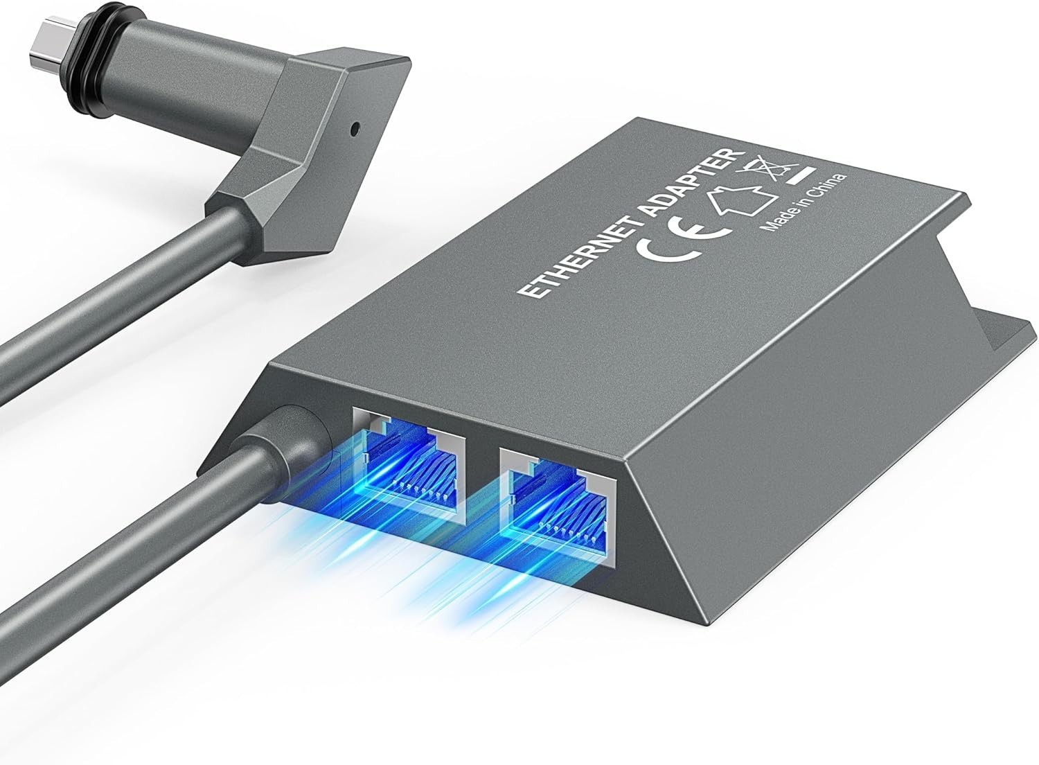 LUCMO 17LSTKV2ETH Multi Ports Ethernet Adapter Gray 1 Gbps For Starlink Gen 2