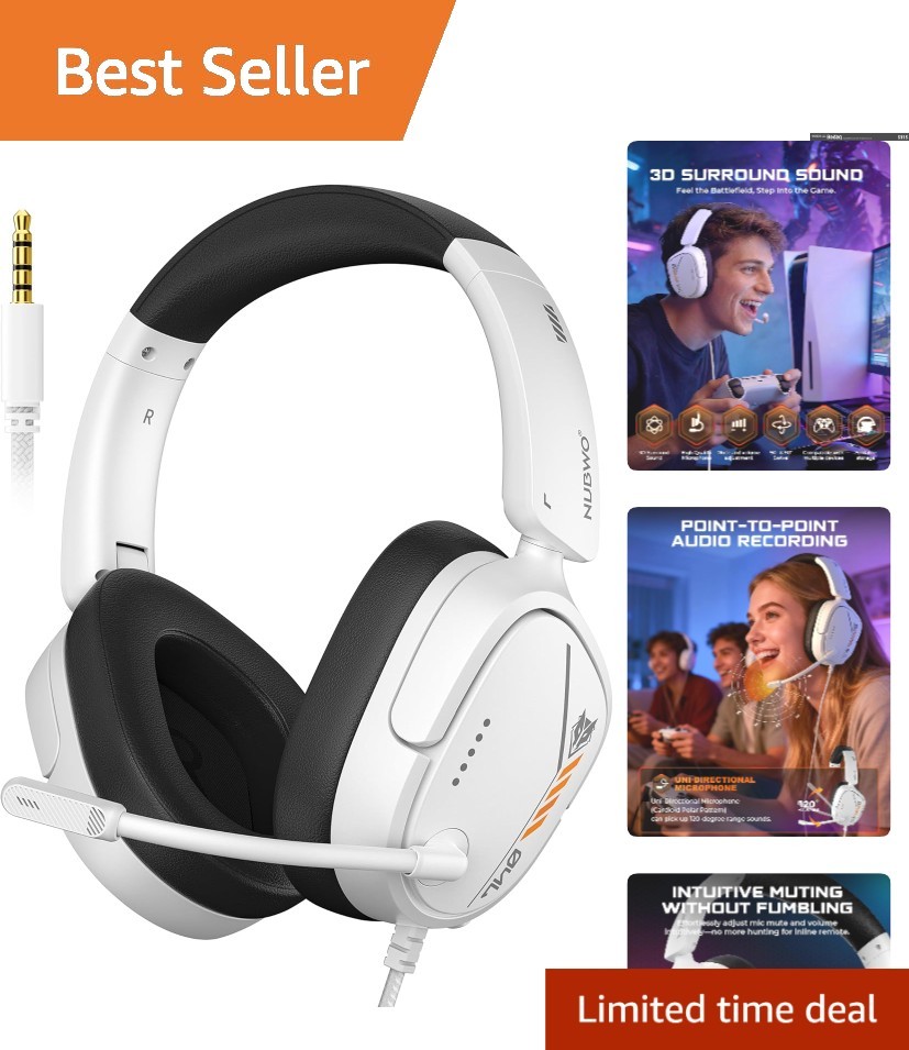 HG04L Over-Ear Gaming Headset: Foldable Design, Soft Ear Muffs, Clear Mic