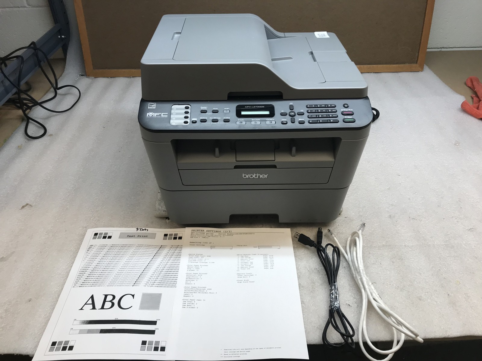 Brother MFC-L2700DW Printer / Scan / Copy / Fax 4.3K Pages w/ Toner - Tested