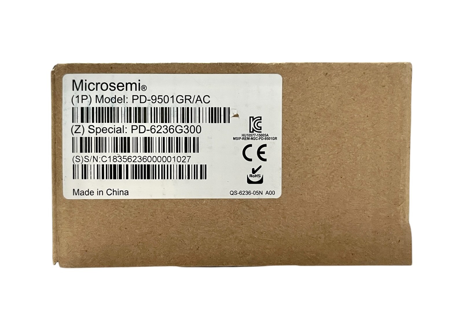 Microsemi PD-9501GR/AC Desktop Power over Ethernet (PoE) Midspan Injector