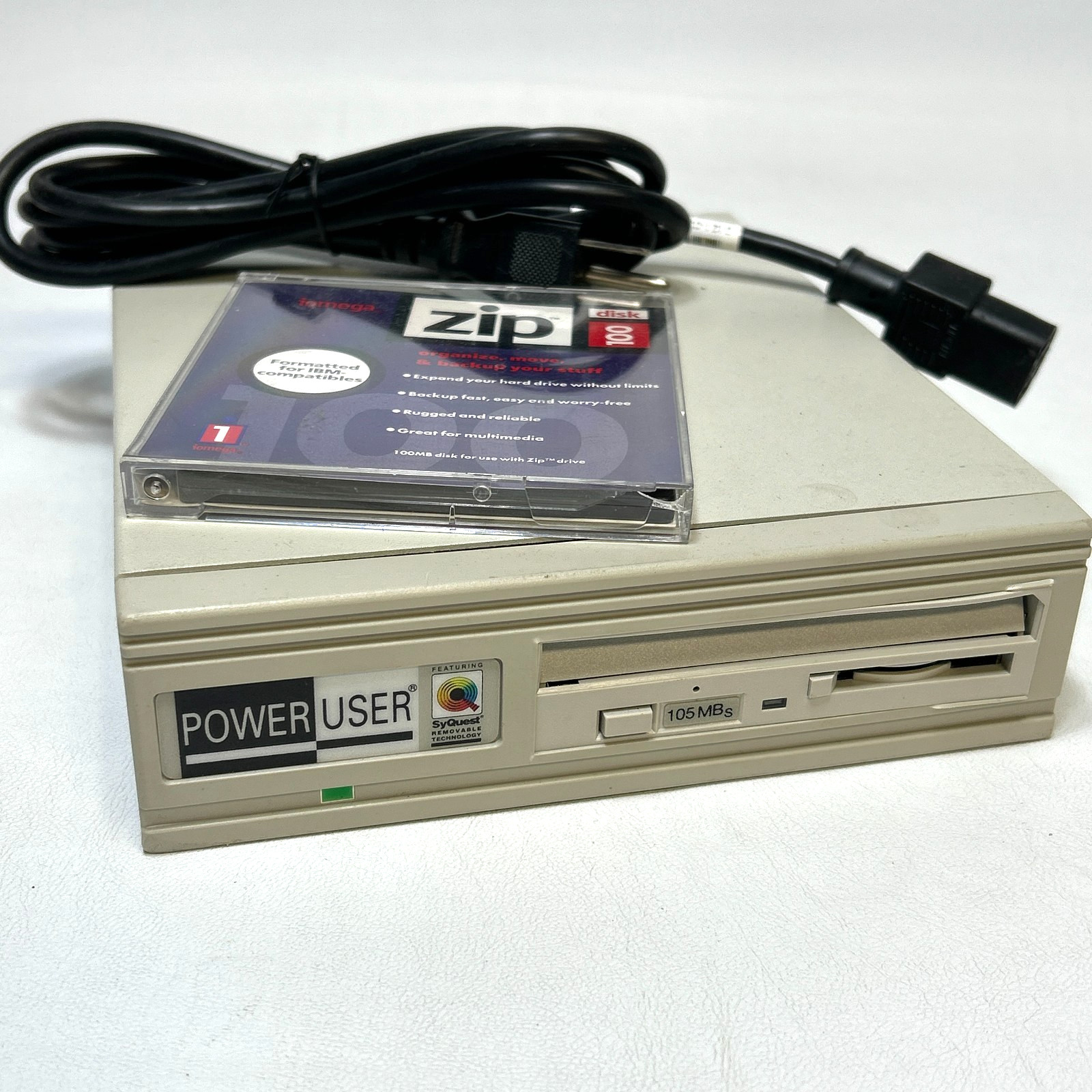 SyQuest SQ105 PowerUser 105MB External SCSI Hard Drive For Parts (NO POWER)