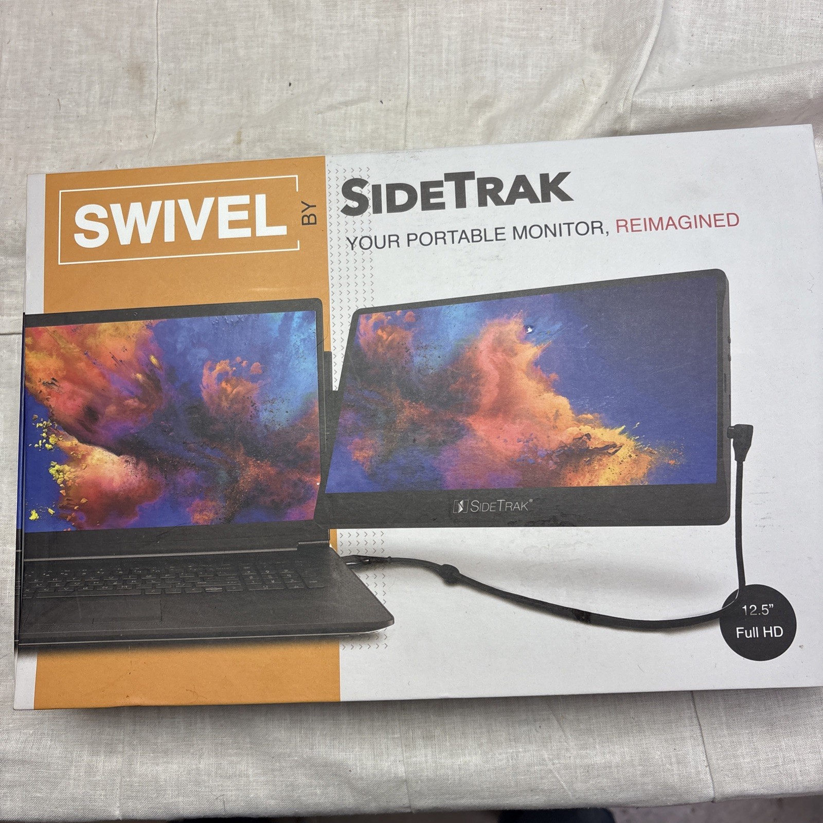 NEW SideTrak SWIVEL 12.5" Full HD Attachable Portable Laptop Monitor, Black NIB