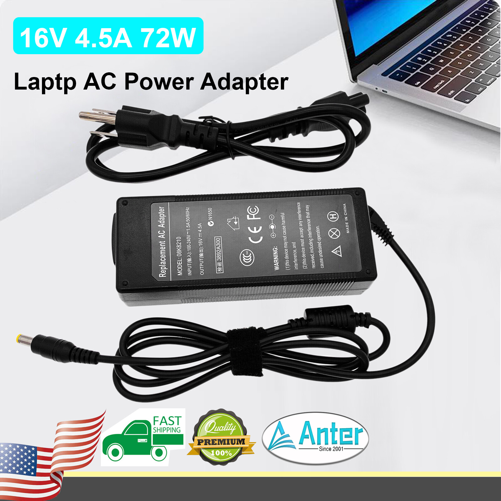 AC Adapter Charger Power For Laptop IBM ThinkPad T40 T41 T42 T43 72W 16V 4.5A 