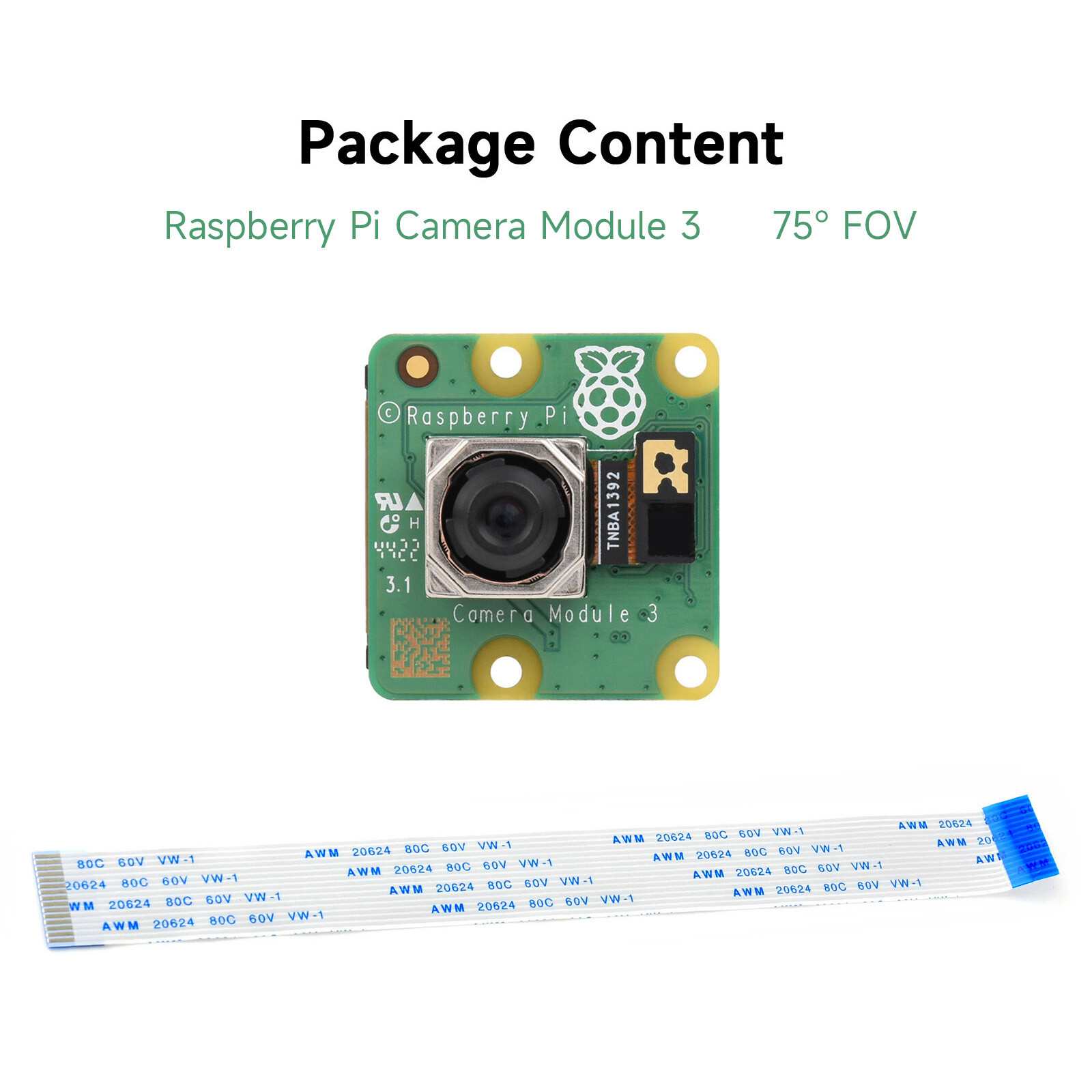 Raspberry Pi Camera Module 3, 12MP high resolution Auto-Focus IMX708 75°/120°FOV