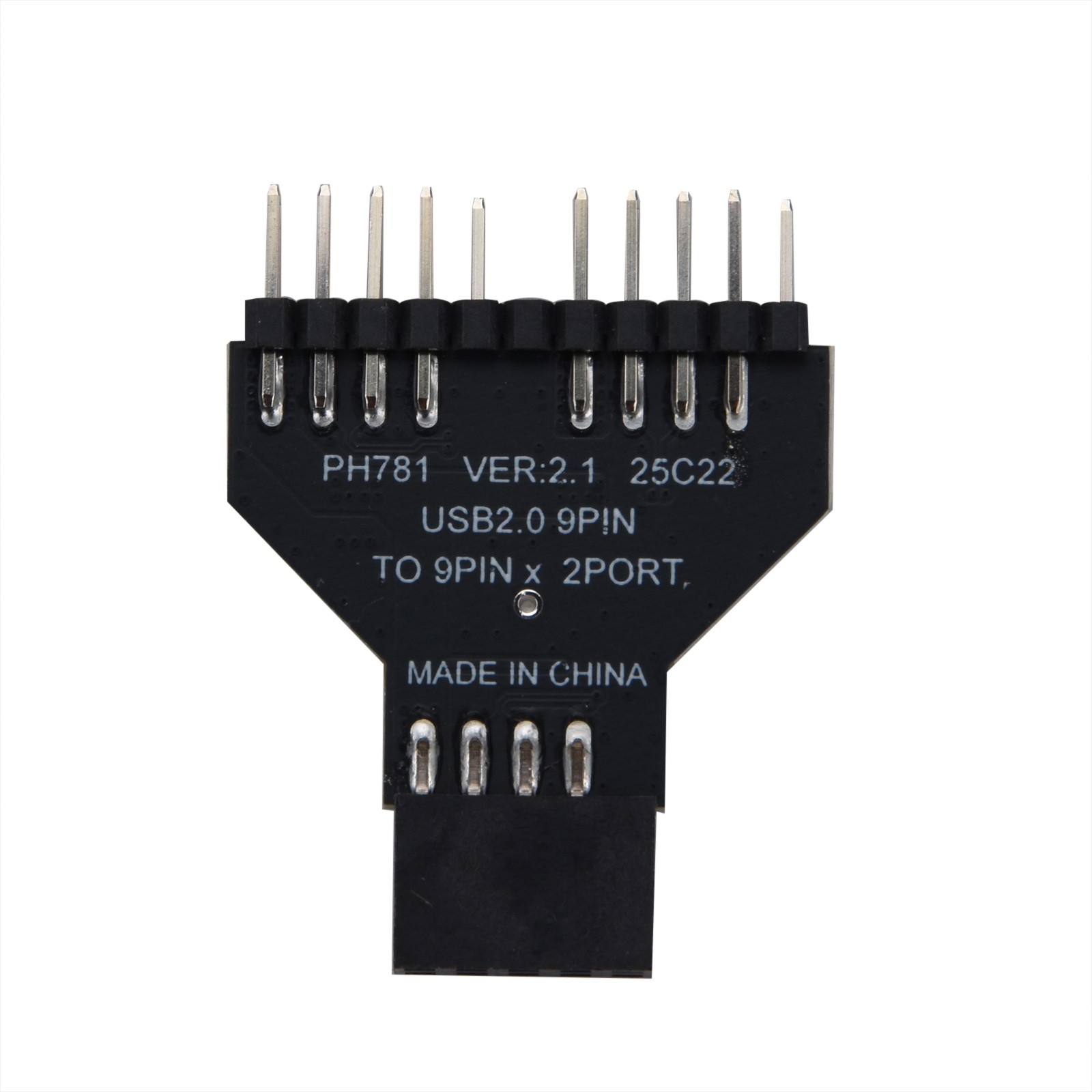 Mainboard USB 2.0 9Pin Female 1 To 2 Male Extension Adapter USB HUB Connector